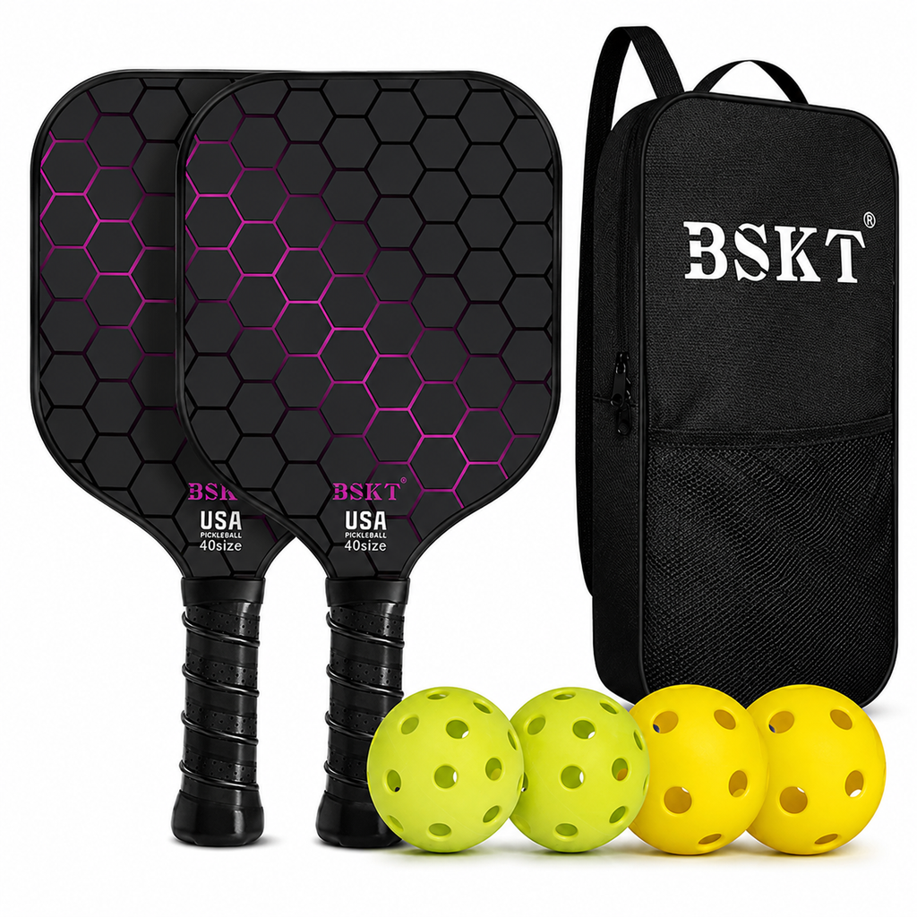 Pickleball-sæt med ketcher i glasfiber, letvægtsketchere og bolde | Meowbutter
