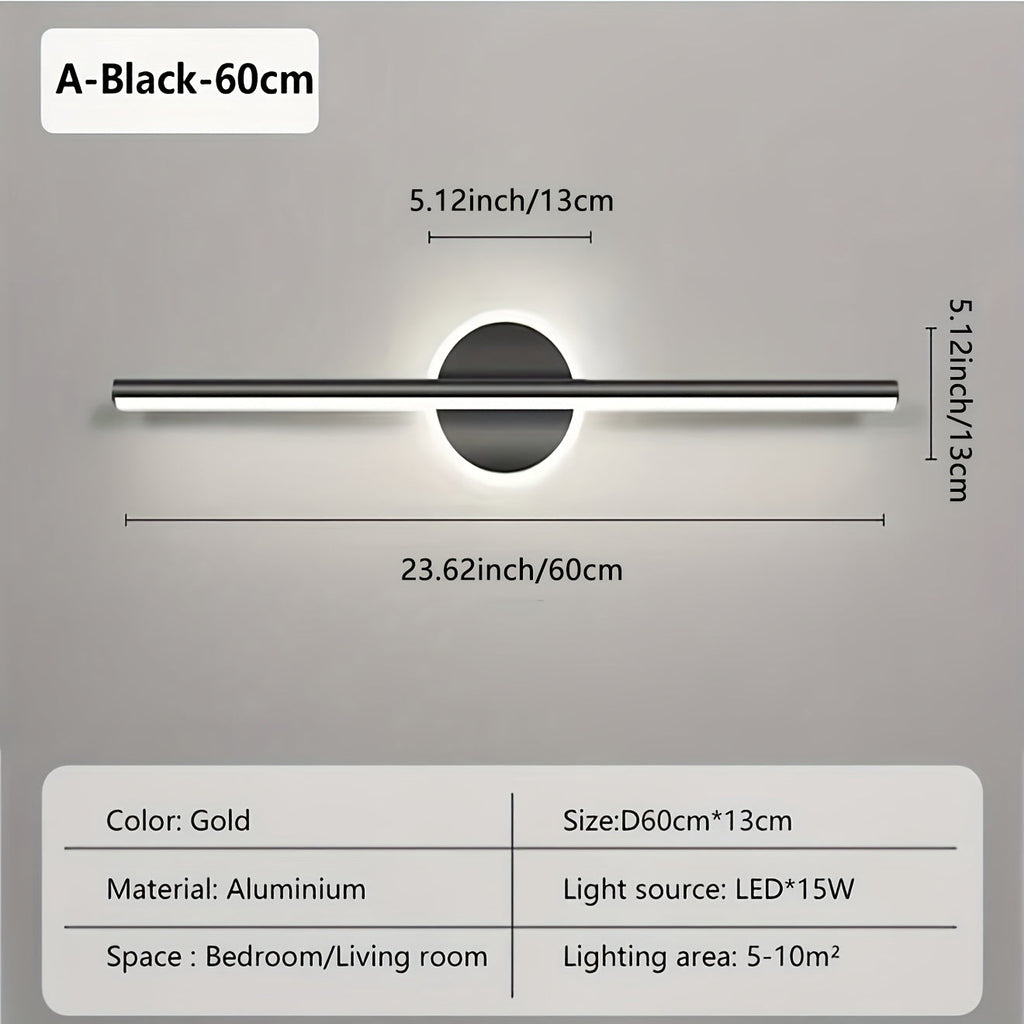 Luxe LED Mirror Wall Light | Minimalist Black & Gold Wall Lamp | Meowbutter