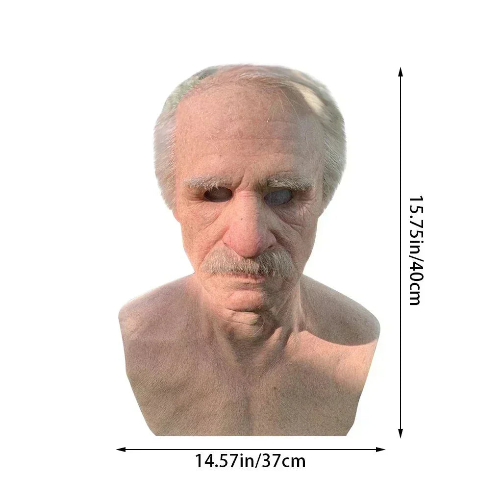 Realistic Latex Halloween Mask - Old Man Design - Costume Accessory | meowbutter