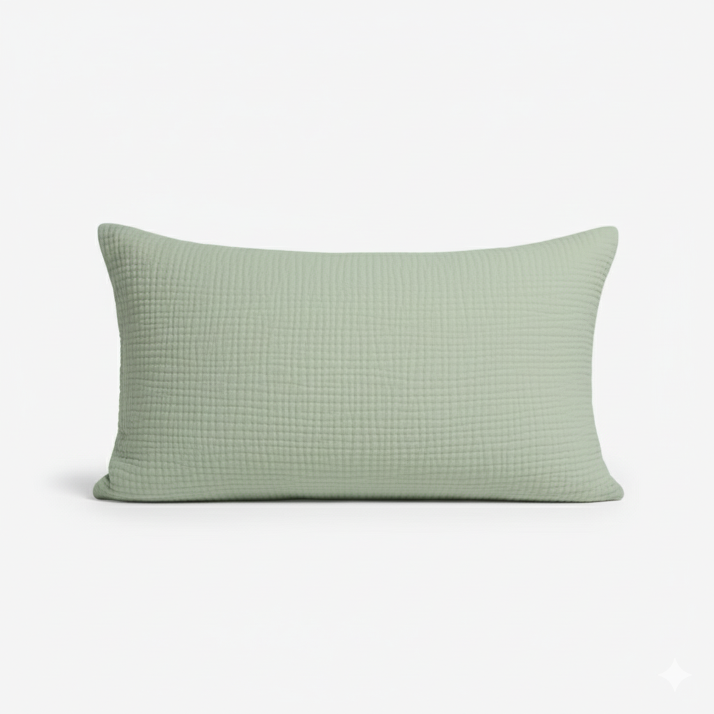 Single Pillowcase From One Hundred Percent Muslin Cotton