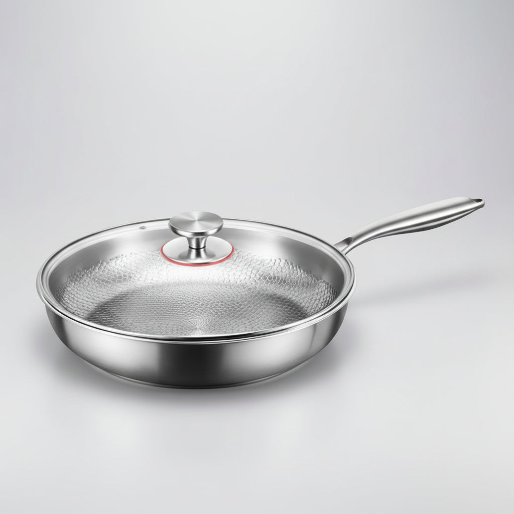 Titanium Nonstick Skillet — Hammered Exterior Texture
