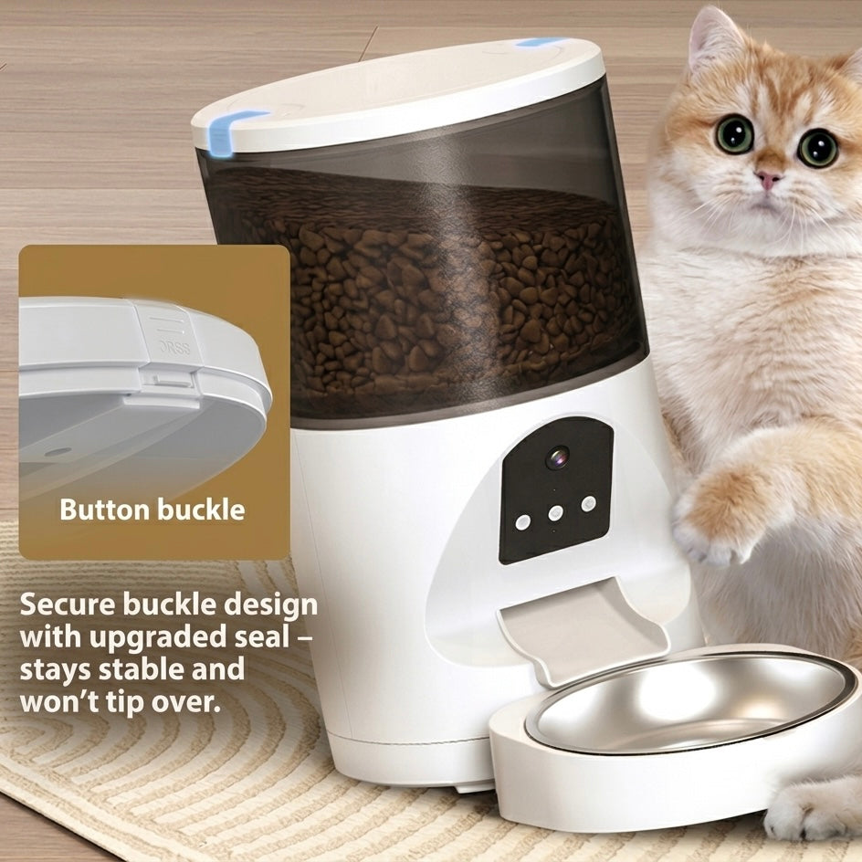 Comedouro Automático para Animais com Câmara HD 2K - 4L ou 6L - Controlo Remoto - Cães e Gatos | meowbutter