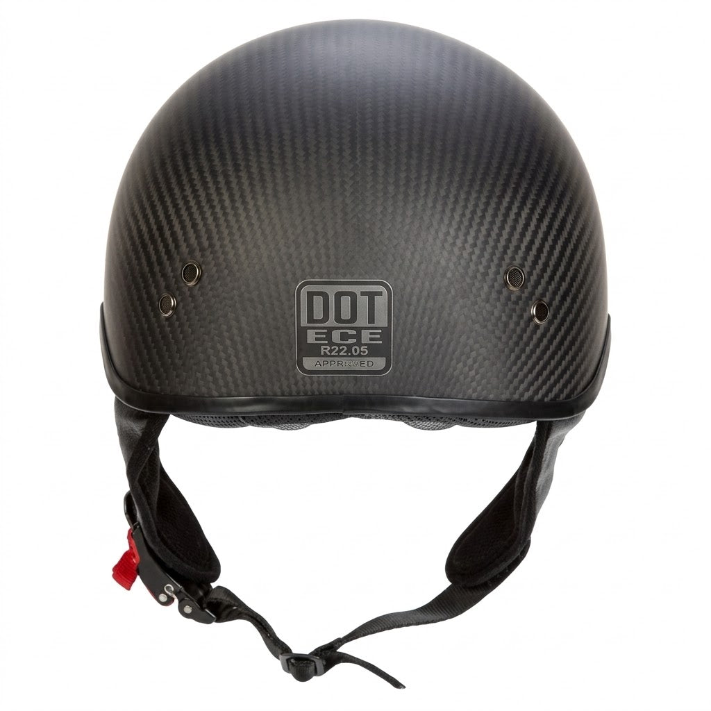 Vintage Carbon Fiber Half Helmet - DOT & ECE Approved - Meowbutter