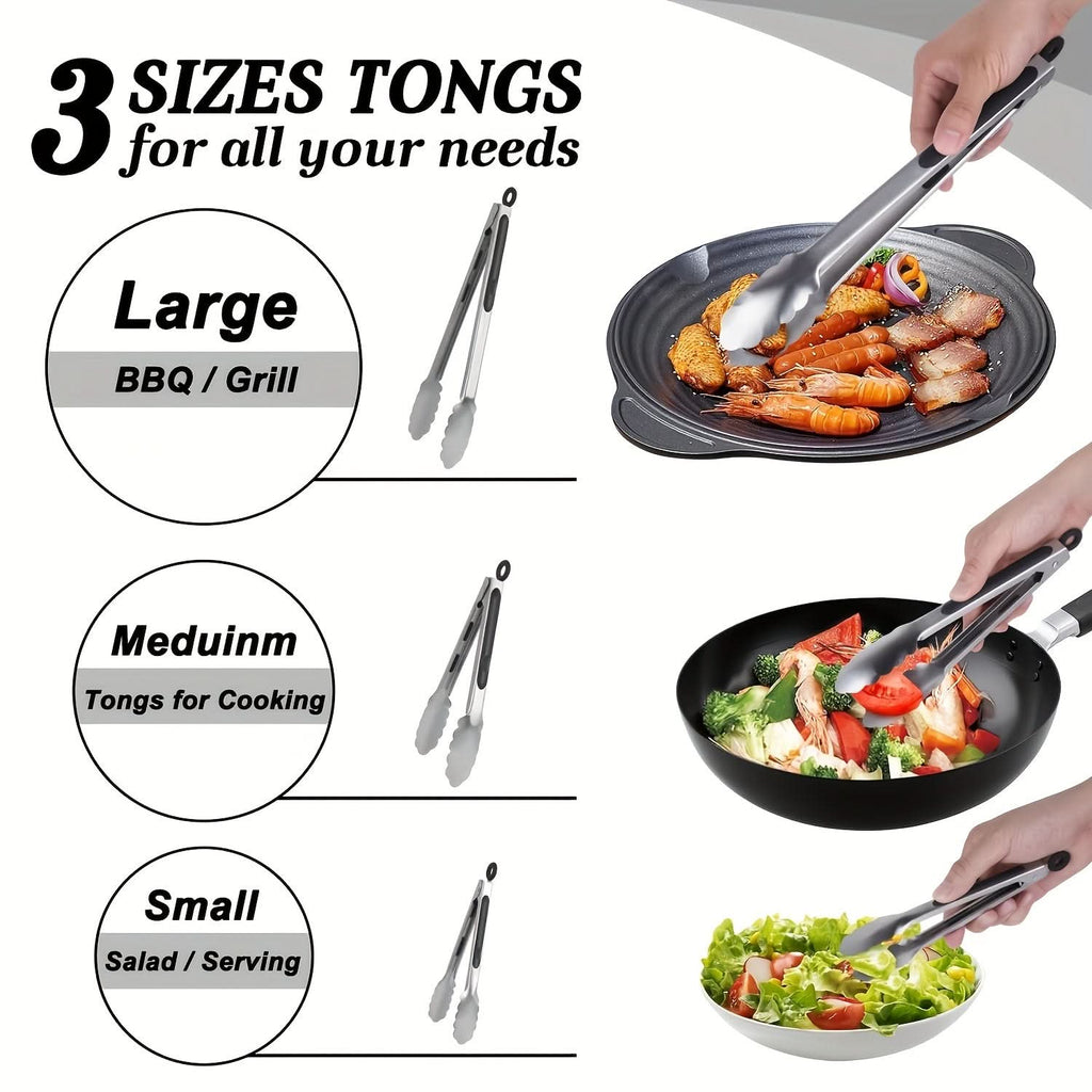Stainless Steel Locking Kitchen Tongs | meowbutter