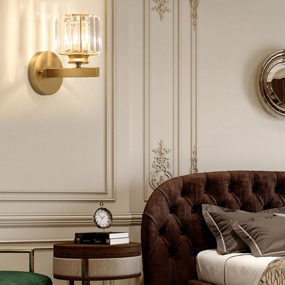 Lámpara de pared Crystal | Aplique moderno de vidrio y hierro | Meowbutter