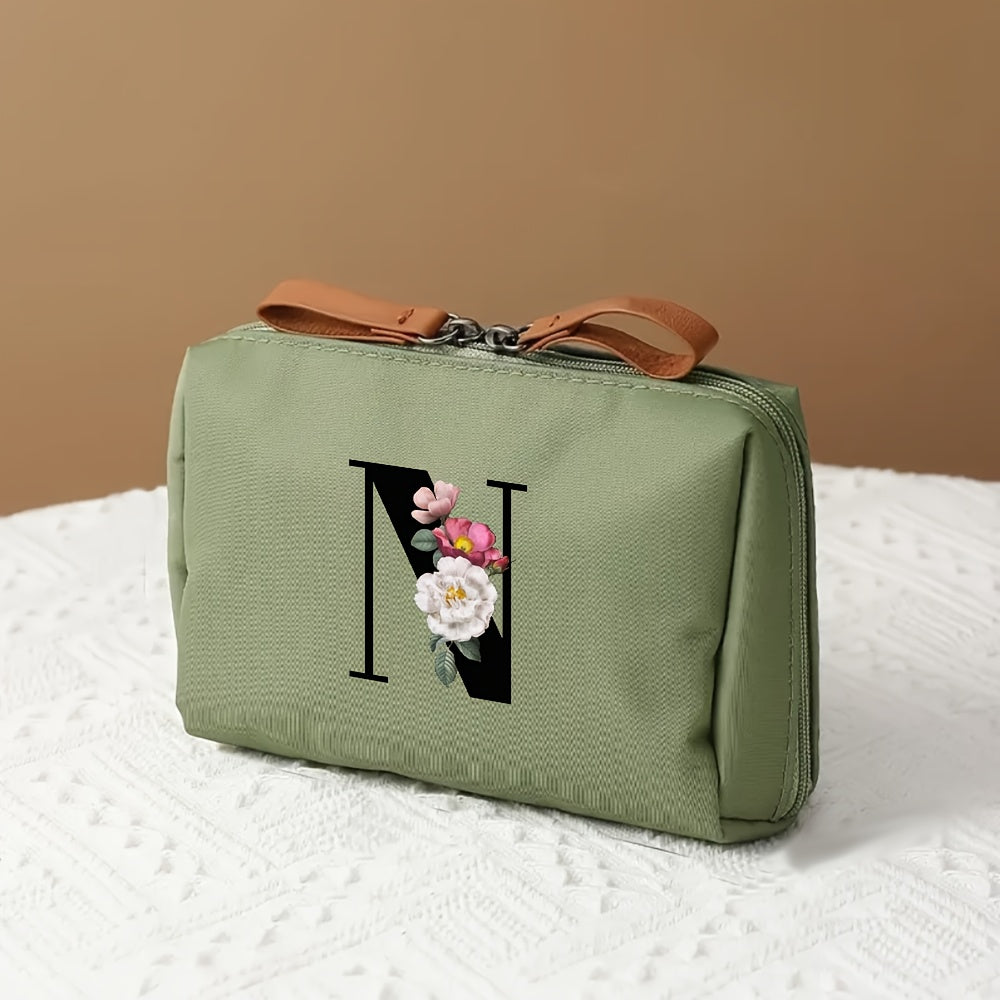 Structured Polyester Travel Makeup Case – Compact Cosmetic Organizer in Black