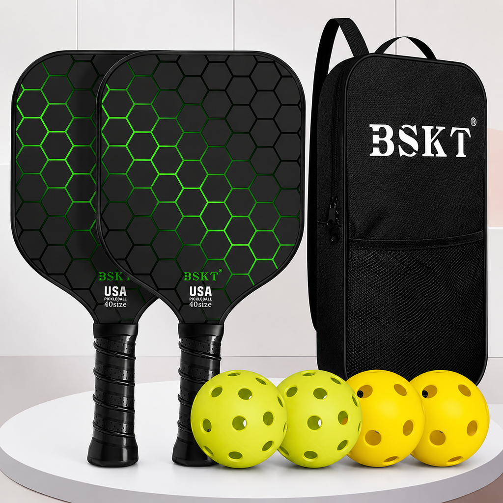 Pickleball-sæt med ketcher i glasfiber, letvægtsketchere og bolde | Meowbutter