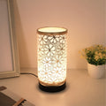 USB Floral Table Lamp — Sunflower Cutout Textile Shade, Warm Ambient Glow