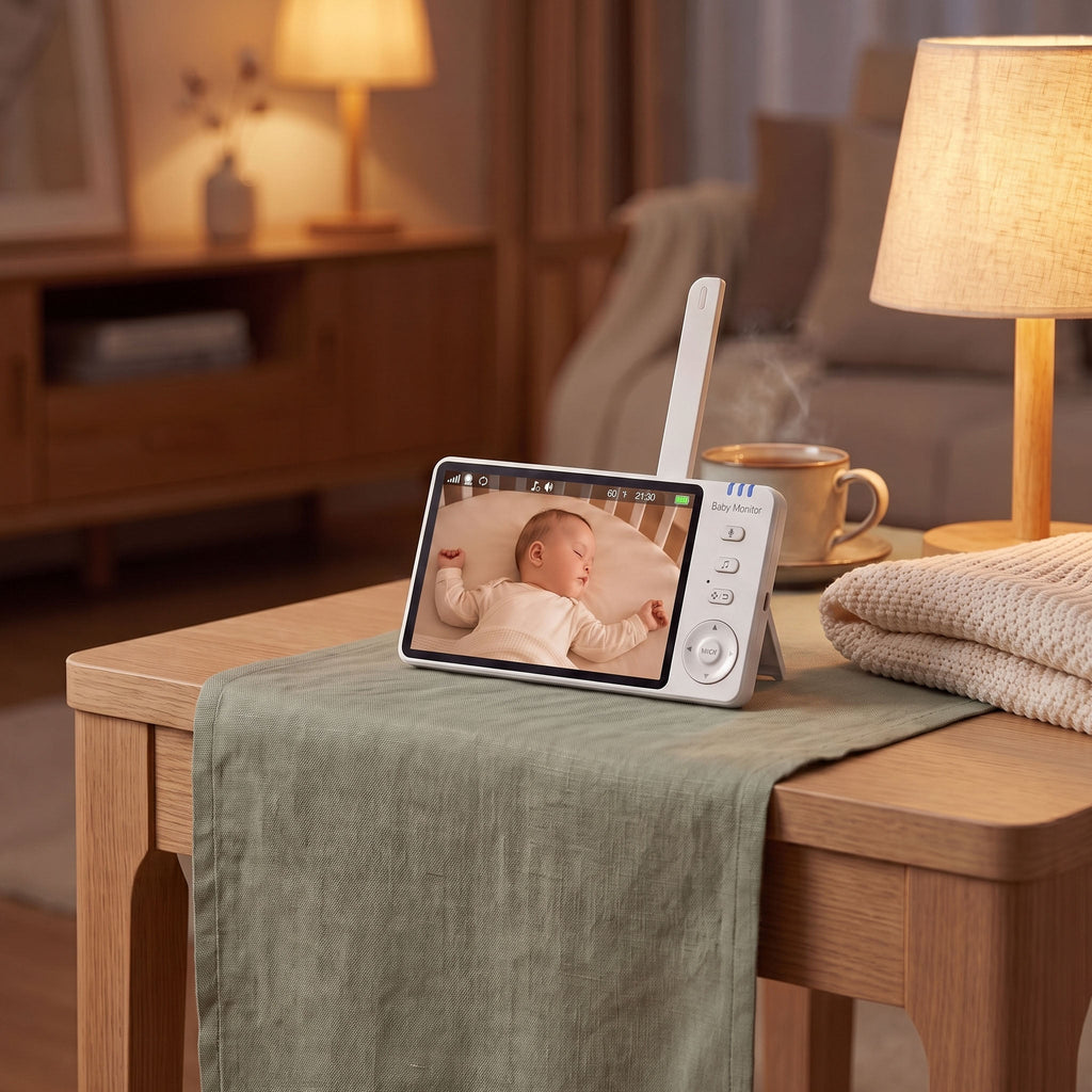 Dětská chůvička - HD kamera s otočením o 360 stupňů a nakláněním - vzdálené sledování dětského pokoje | meowbutter