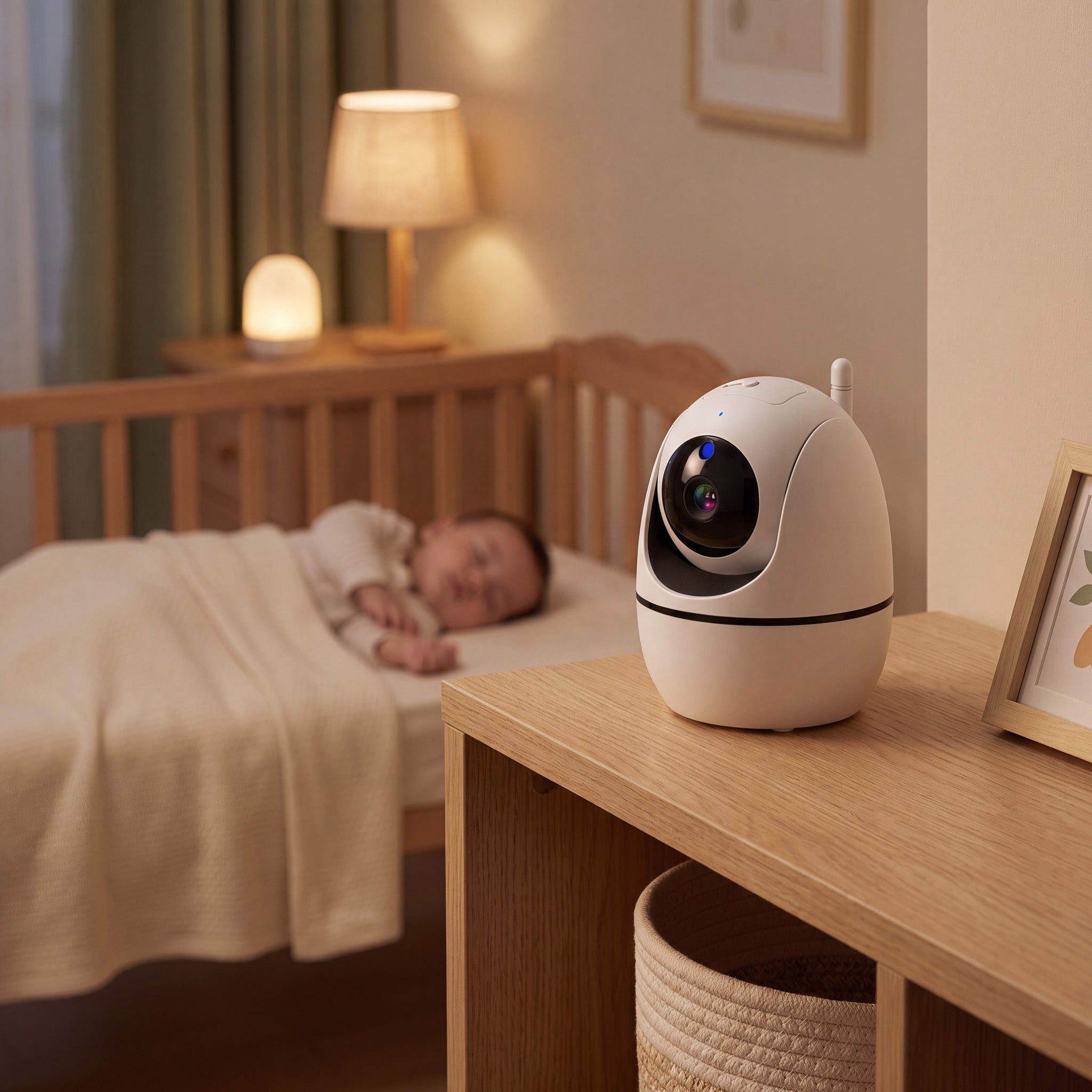 Dětská chůvička - HD kamera s otočením o 360 stupňů a nakláněním - vzdálené sledování dětského pokoje | meowbutter