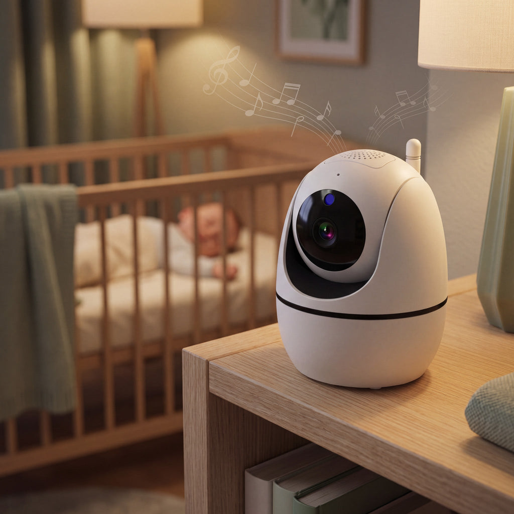 Dětská chůvička - HD kamera s otočením o 360 stupňů a nakláněním - vzdálené sledování dětského pokoje | meowbutter