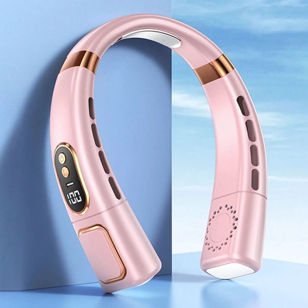 360-graders bladeless halsventilator — bærbart design, justerbare hastigheder