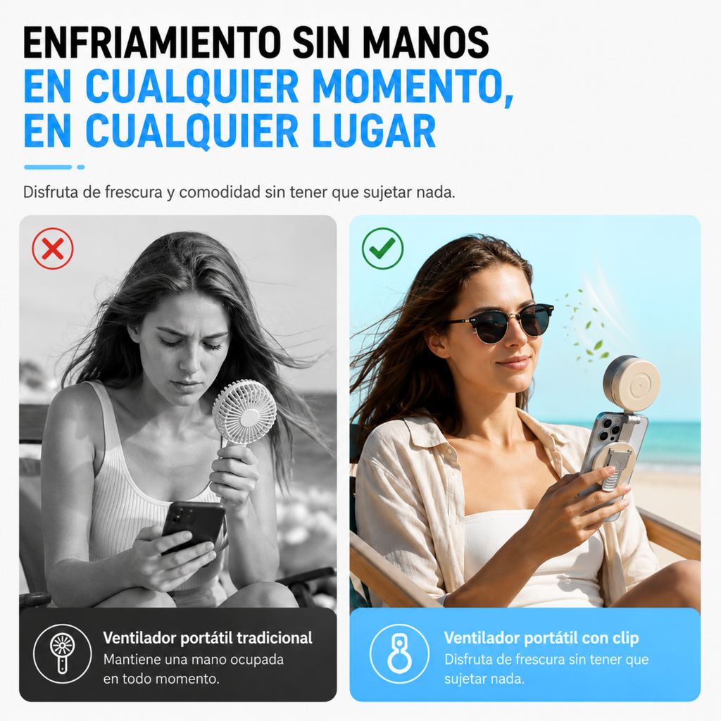 Compact Magnetic Fan With 360 Degree Cooling And Portable LED Light