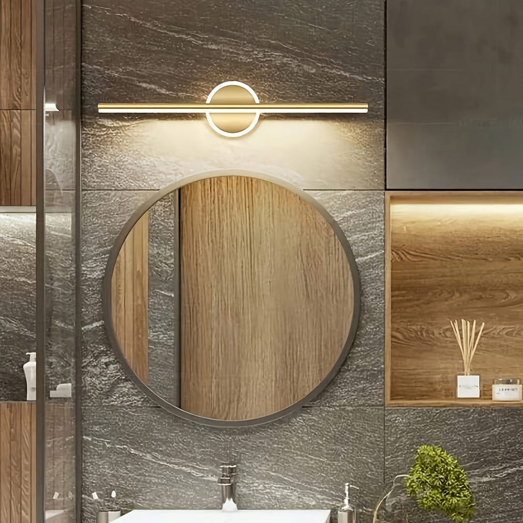 Luxe LED Mirror Wall Light | Minimalist Black & Gold Wall Lamp | Meowbutter