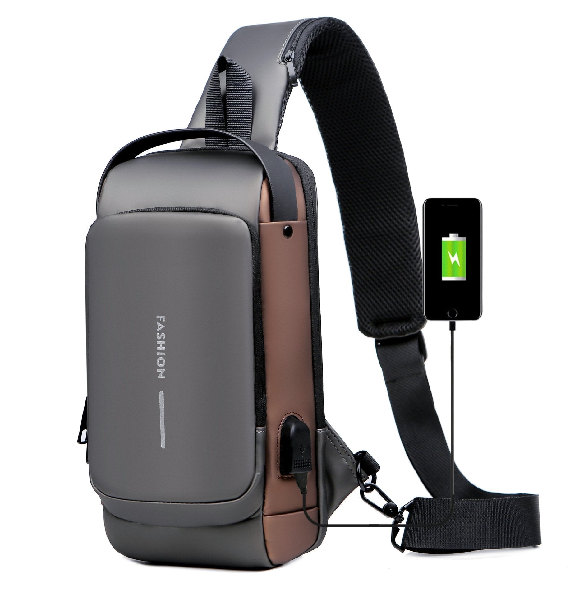 Waterproof Crossbody Bag - Anti-Theft Hidden Zip - USB 3.0 Charging Port - Oxford - Unisex | meowbutter