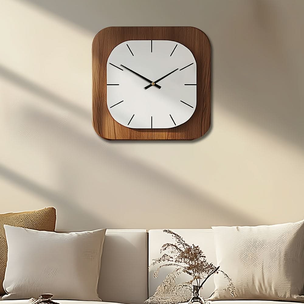WOODHAVEN Vintage Square Wooden Wall Clock | meowbutter