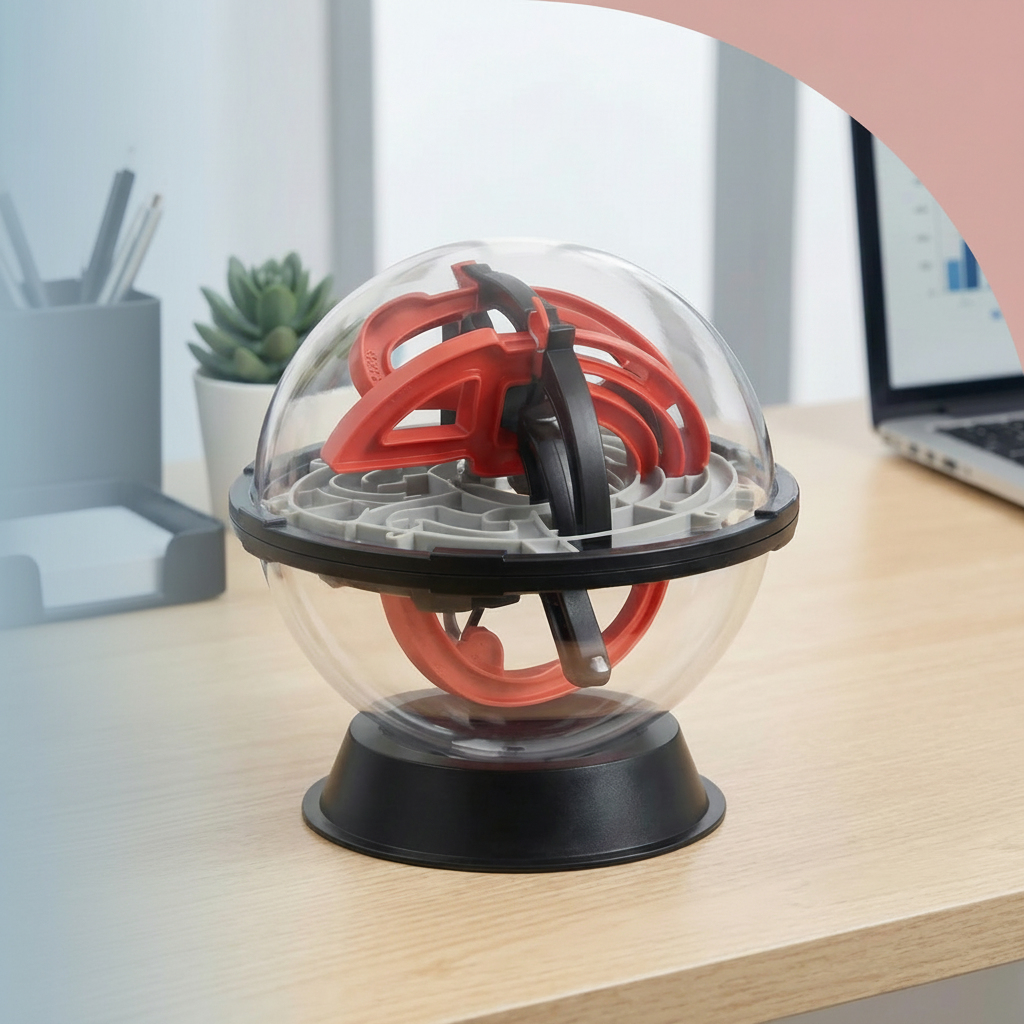 3D-labyrint-hjernevrider — intern bane til rullende kugle