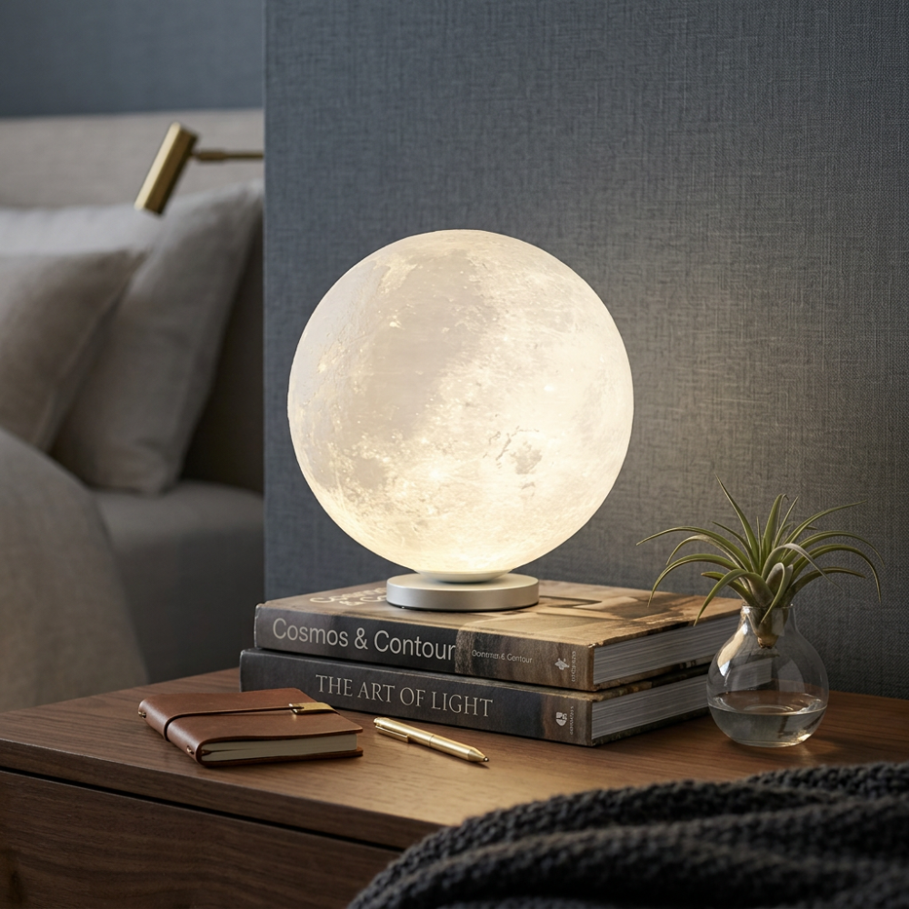 3D Moon Lamp Dimmable LED Bedside Night Light