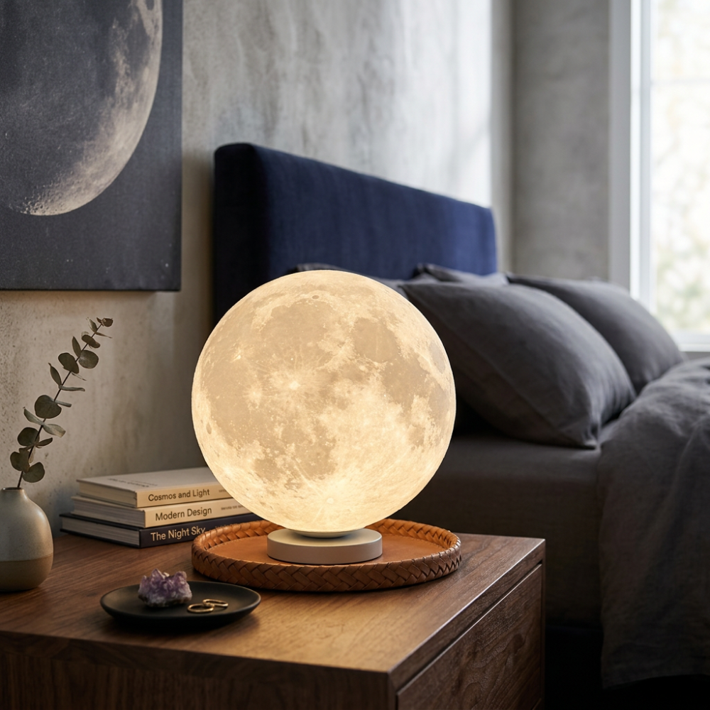 3D Moon Lamp Dimmable LED Bedside Night Light