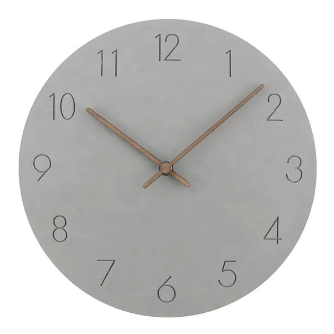 Nork minimalistisk veggklokke i tre - lydløst sveipeverk