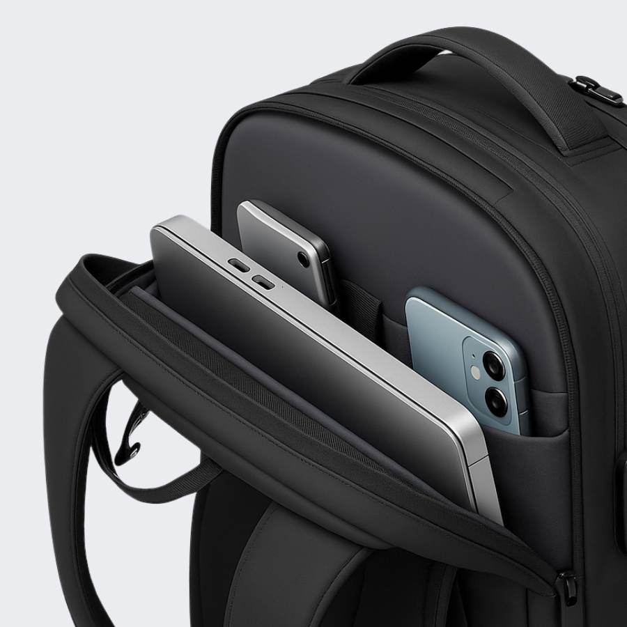 Carry-On Sized Expandable Compression Backpack With 180-Degree Opening And Shoe Compartment