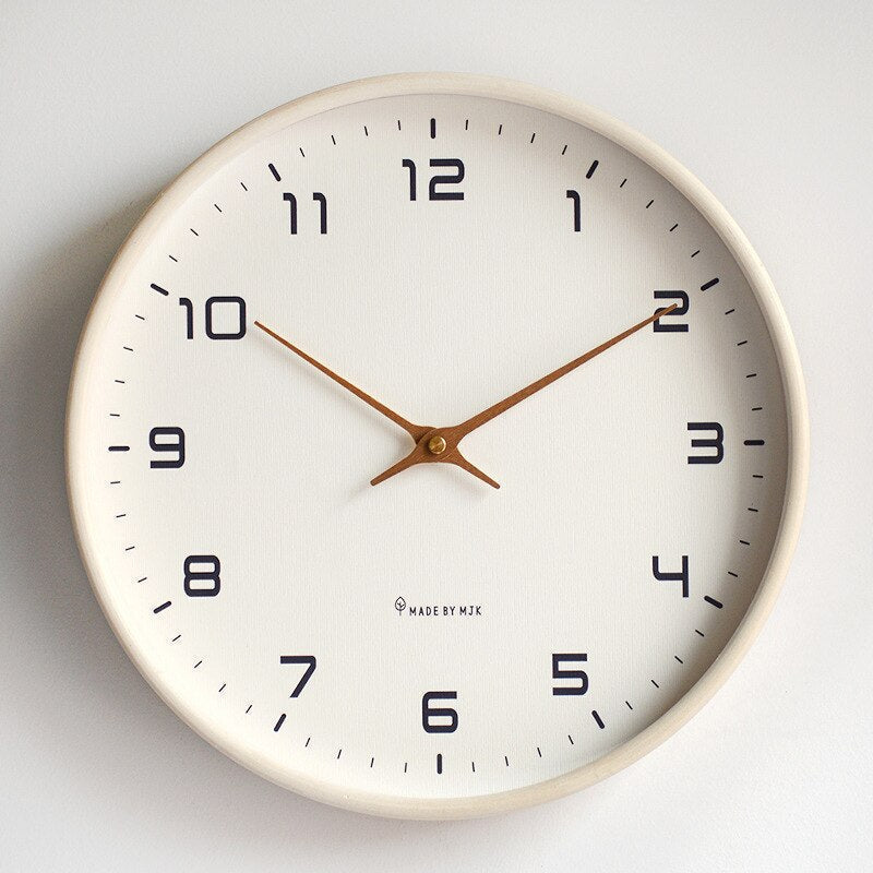 Scandinavian Wooden Wall Clock - Minimalist Design - Natural Wood Finish | meowbutter
