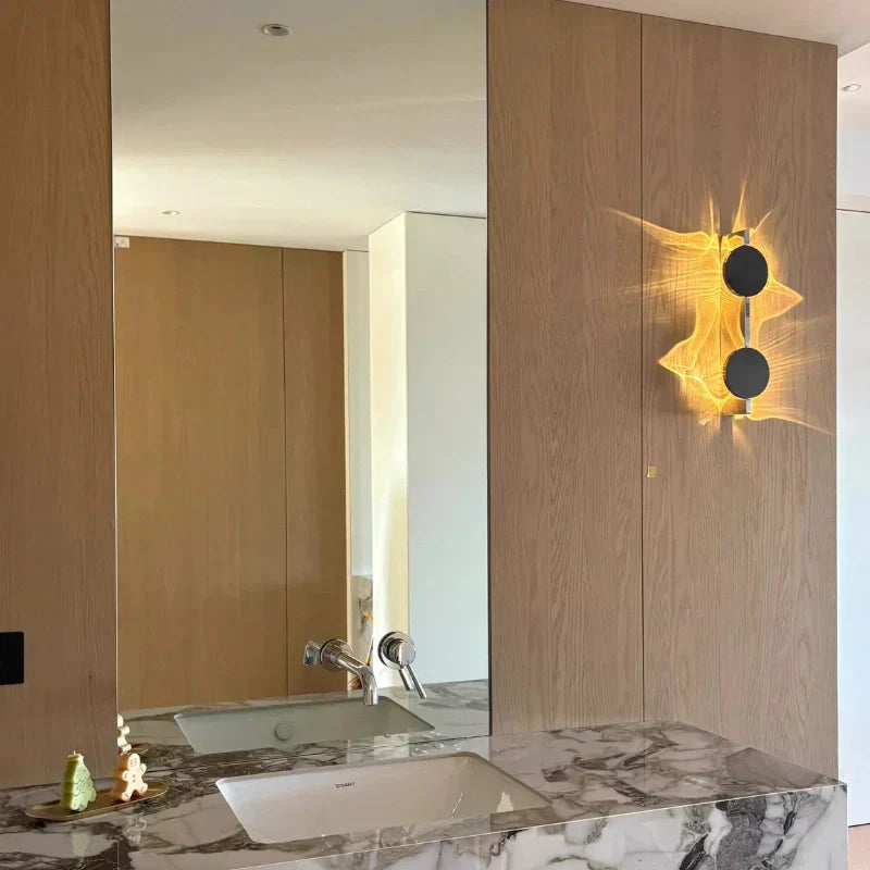 Ripple Wall Sconce With Adjustable 180 Degree Head Warm White Ambient Light