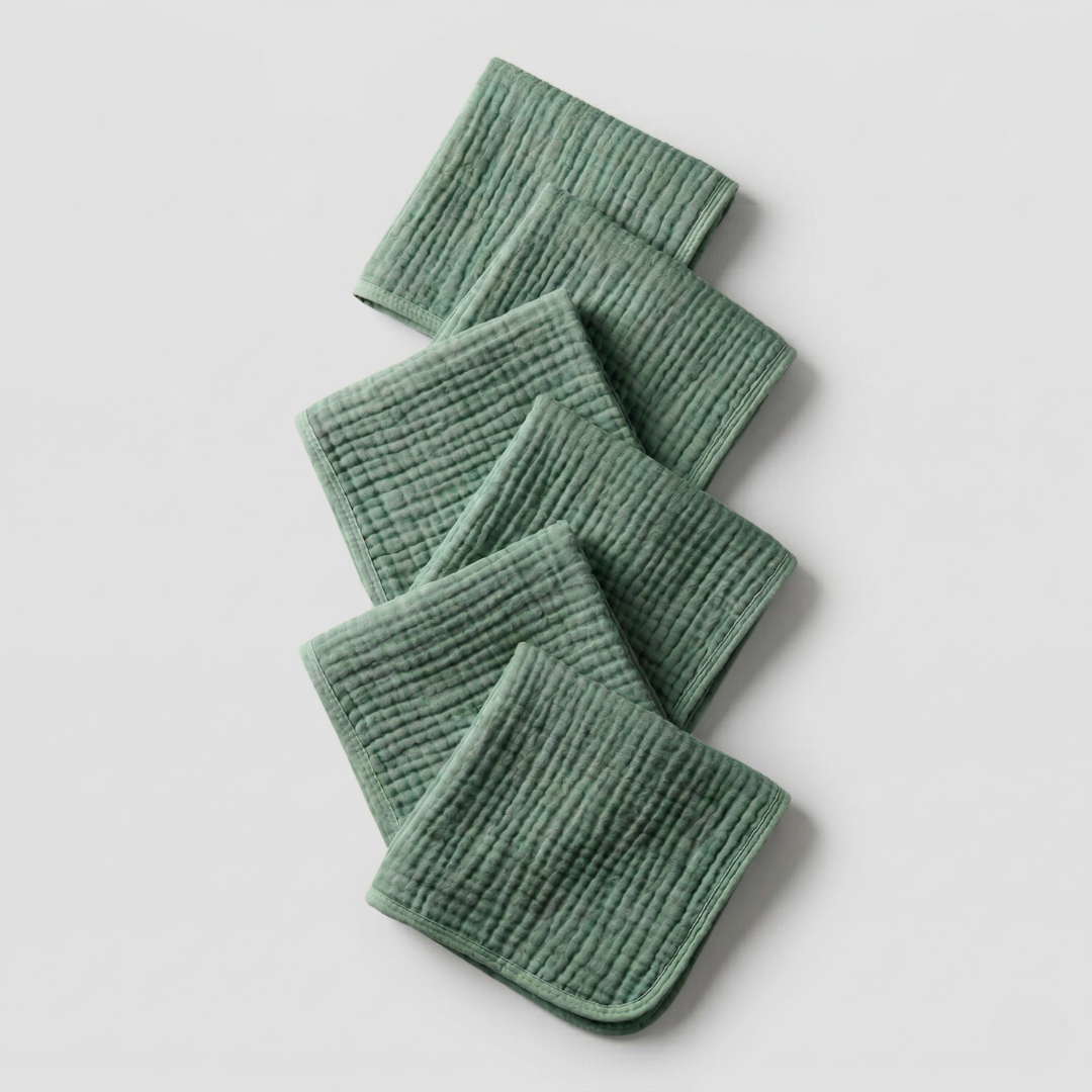 Face Towels Made From Muslin Cotton Set Of Six Pack