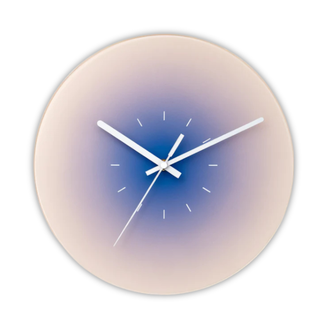 Sunset Gradient Glass Wall Clock — Silent Quartz Movement