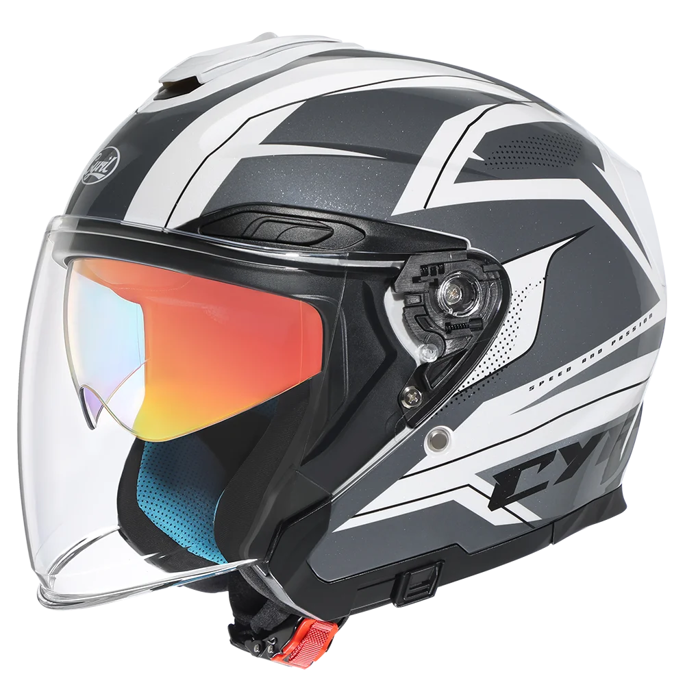 Casco IronRide Open Face con Doble Visera – Certificado DOT - Meowbutter