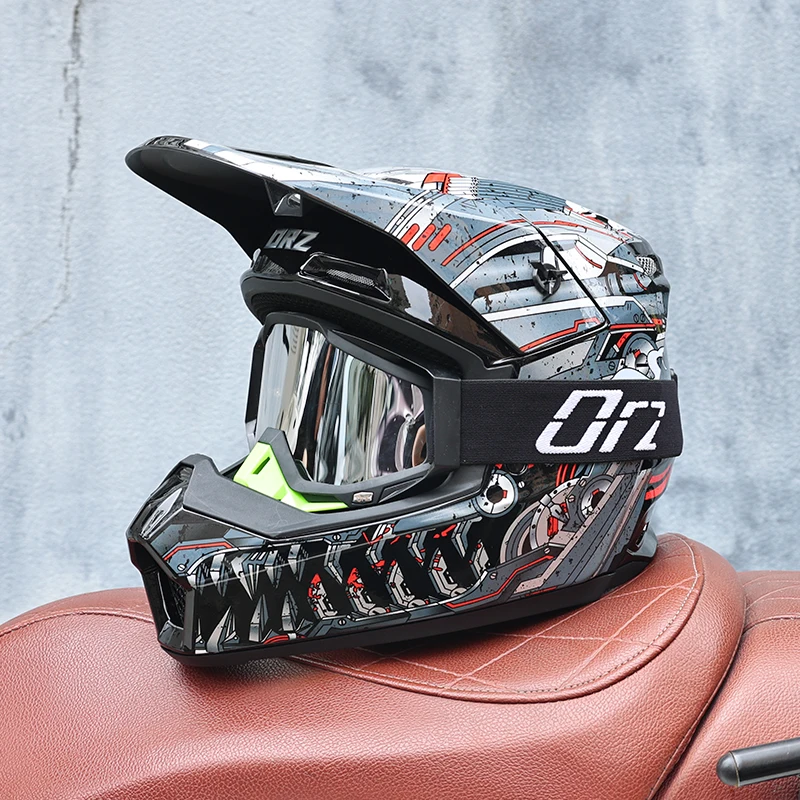 Casque intégral tout-terrain ORZ Motocross - Meowbutter
