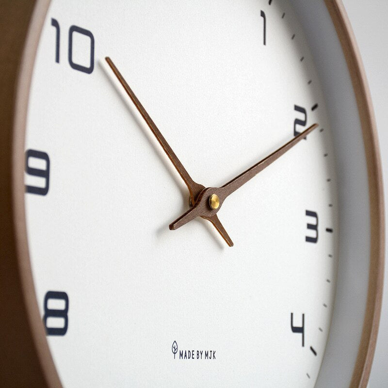 Scandinavian Wooden Wall Clock - Minimalist Design - Natural Wood Finish | meowbutter
