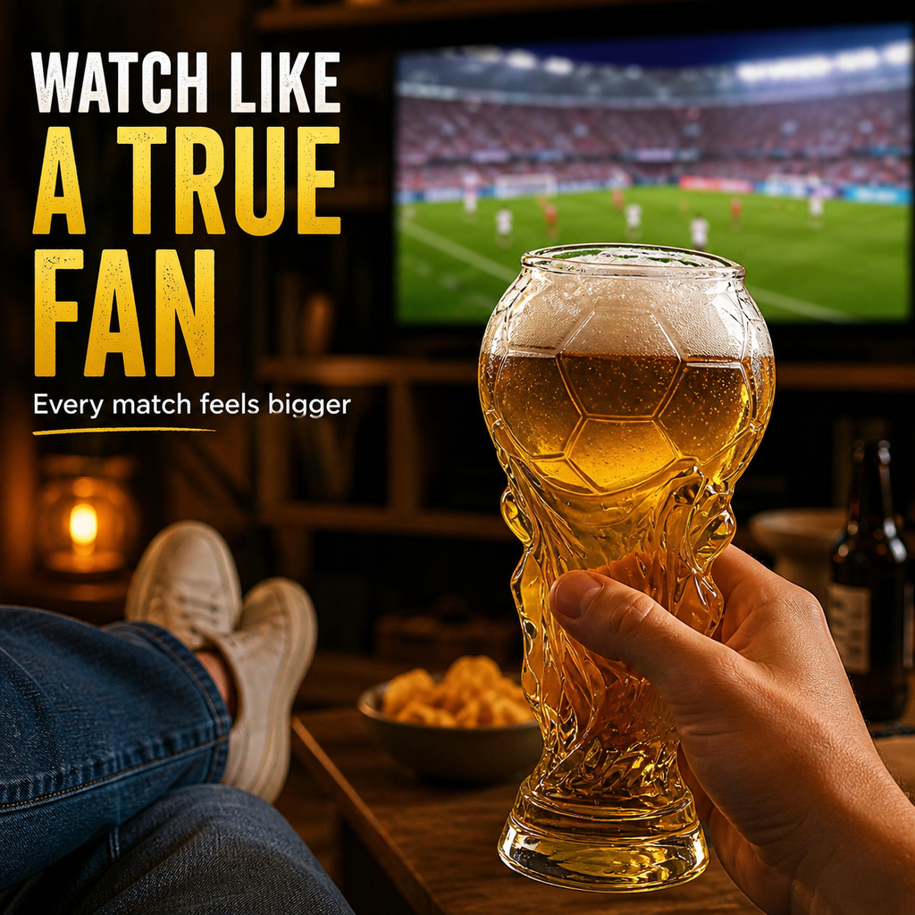 World Cup Themed Glass For Football Lovers Elegant Crystal Drinkware Gift
