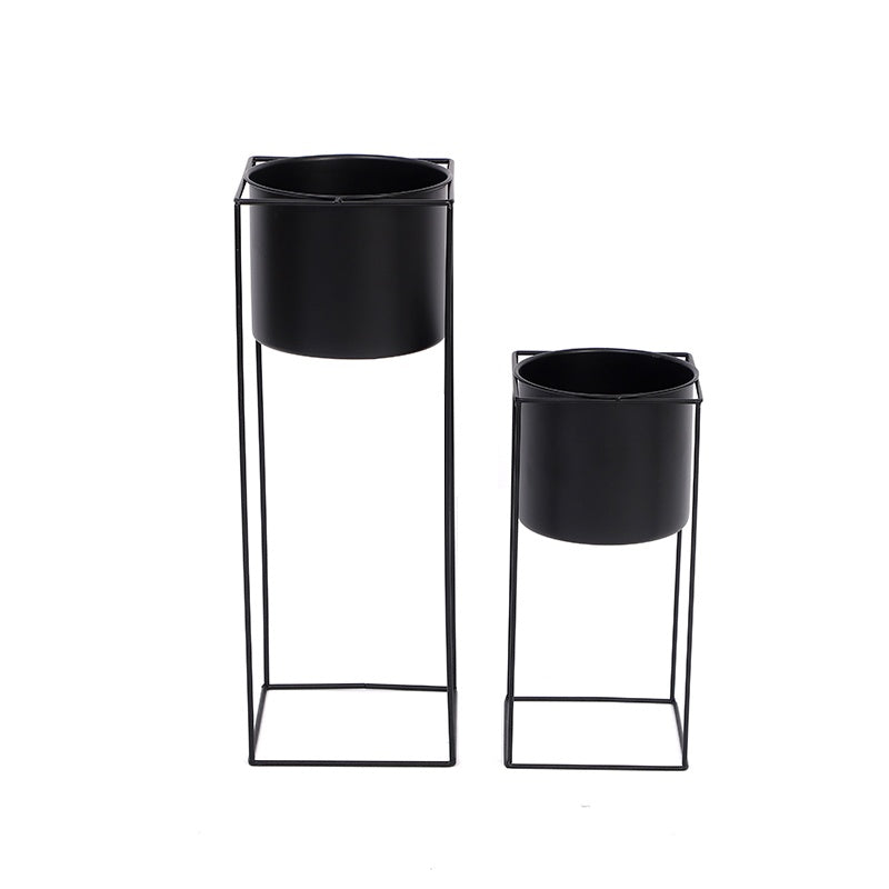 Metal Indendørs Planteholder | Moderne Sort Rektangulær Planteholder | Meowbutter