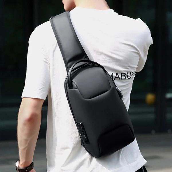 Waterproof Crossbody Bag - Anti-Theft Hidden Zip - USB 3.0 Charging Port - Oxford - Unisex | meowbutter
