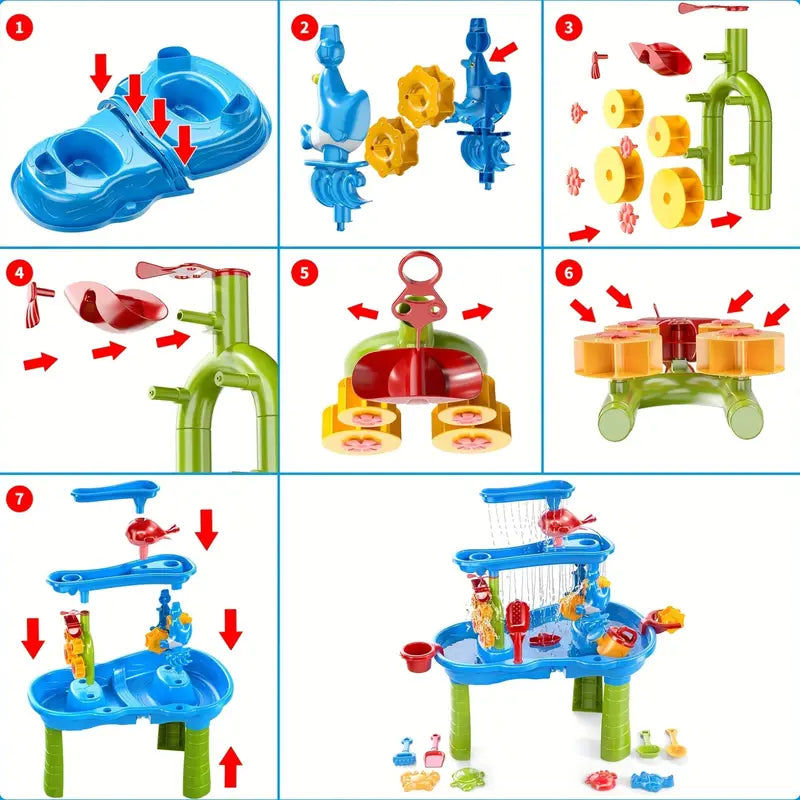 Sand & Water Play Table - 3 Tier - BPA-Free Plastic - Includes Accessories - Ages 1-5 | meowbutter