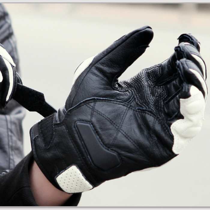 Supertech Leather Motorcycle Gloves — Protective All-Weather Grip