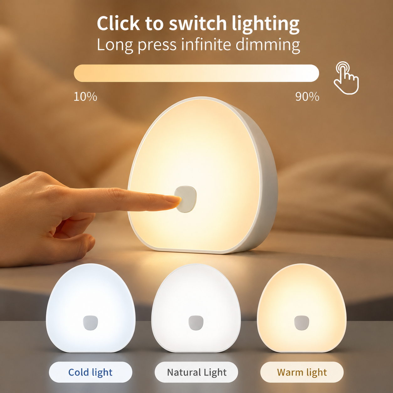 Máquina de ruido blanco para bebés - Luz nocturna RGB - Lámpara de sonido relajante recargable | meowbutter
