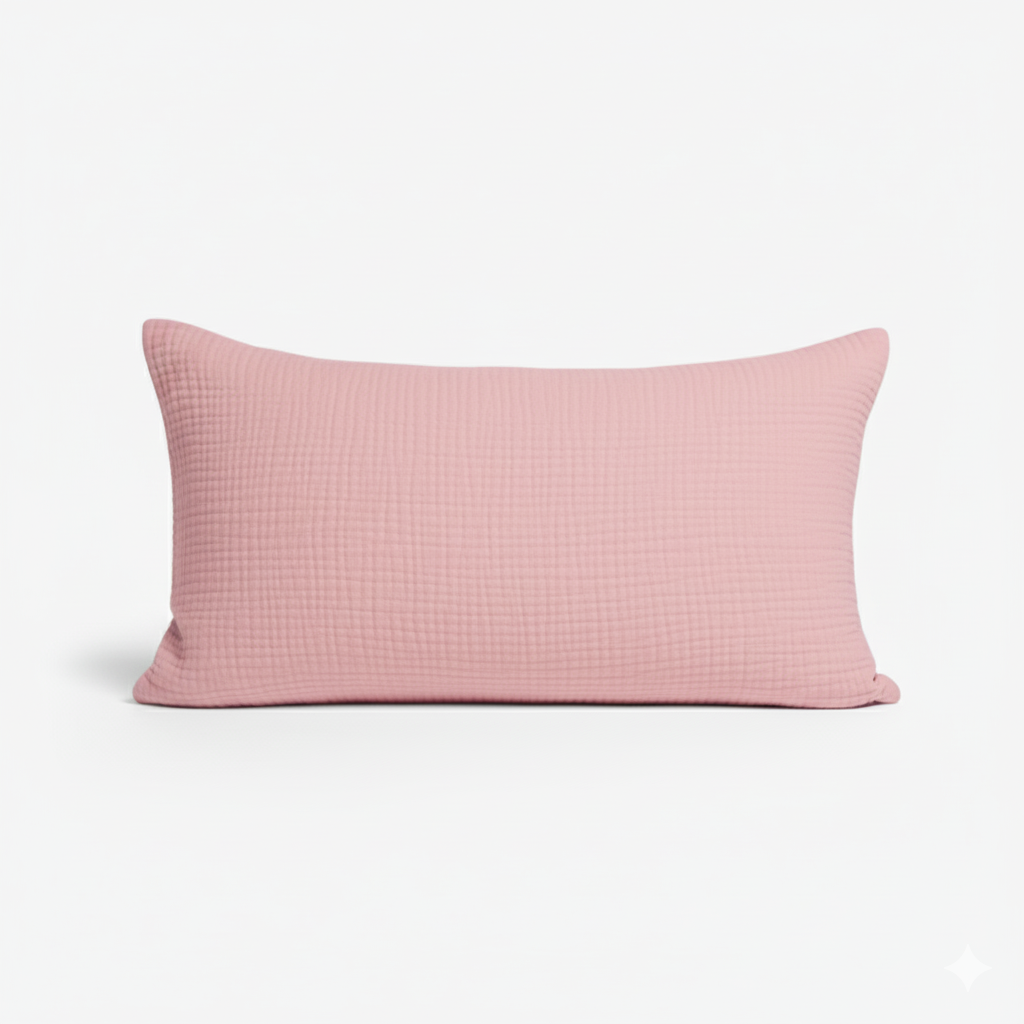 Single Pillowcase From One Hundred Percent Muslin Cotton