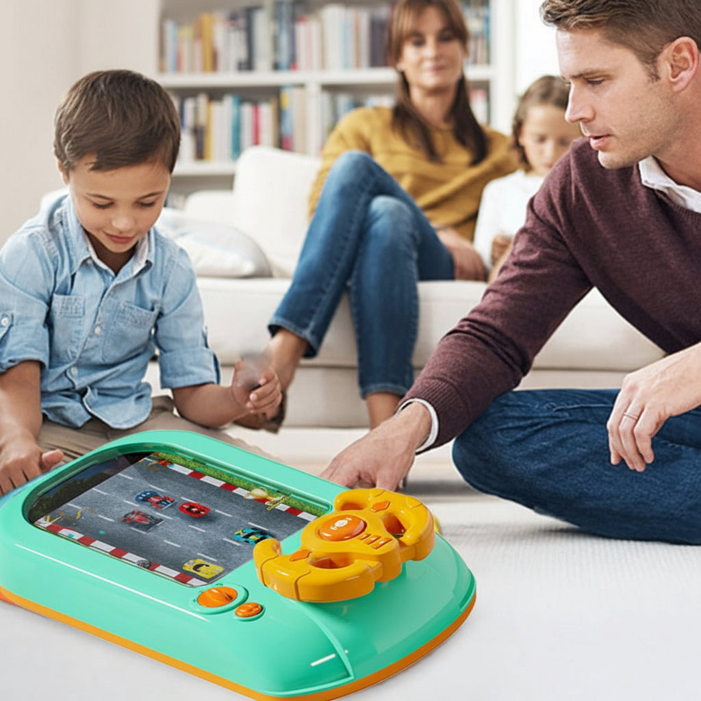 Rennkonsole für Kinder – interaktives Lenkrad, Handheld-Spiel ohne Bildschirm