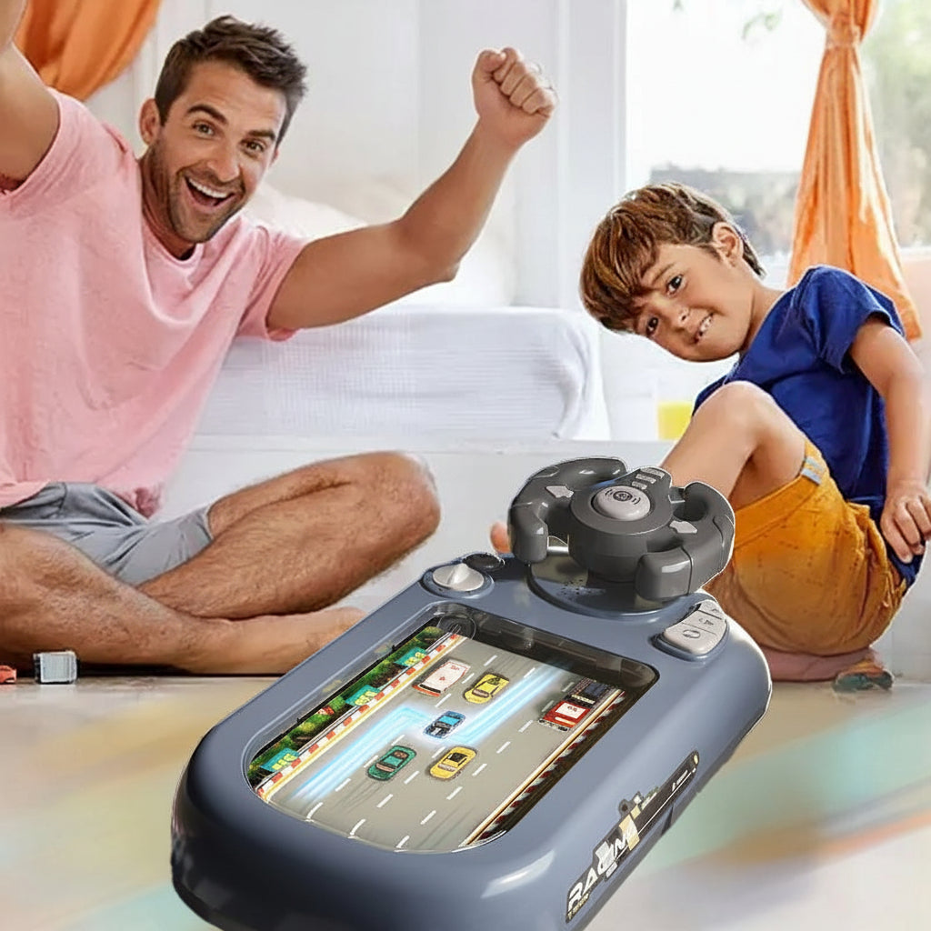 Rennkonsole für Kinder – interaktives Lenkrad, Handheld-Spiel ohne Bildschirm