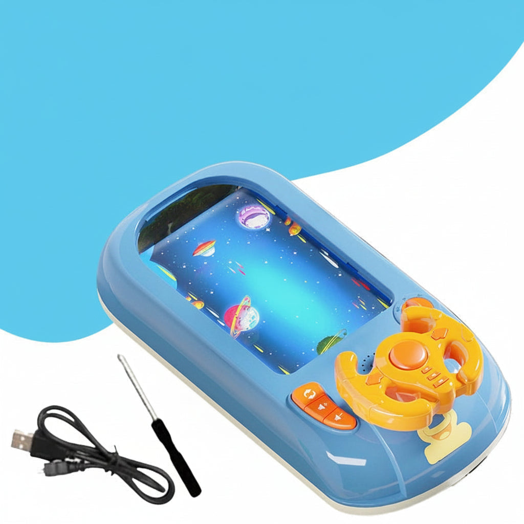 Rennkonsole für Kinder – interaktives Lenkrad, Handheld-Spiel ohne Bildschirm