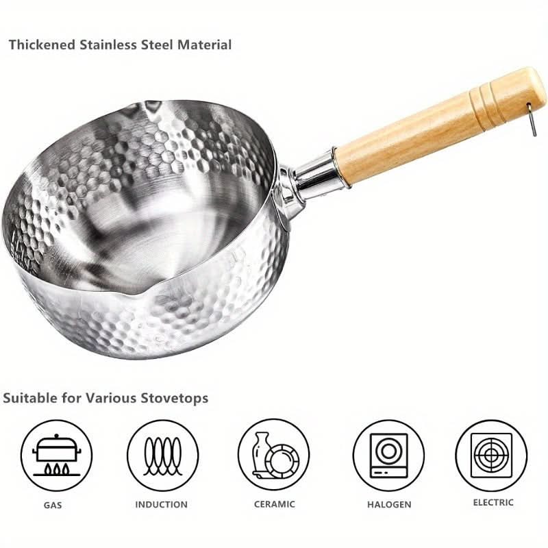 Elegant Stainless Steel Skillet for Versatile Cooking | meowbutter