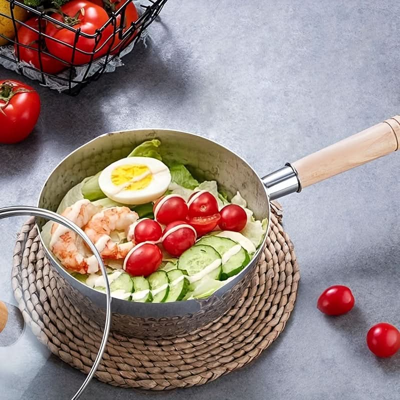 Elegant Stainless Steel Skillet for Versatile Cooking | meowbutter