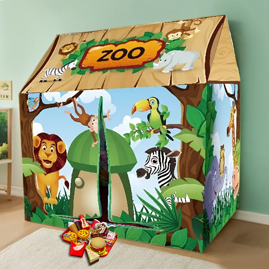 Dětský stan Safari Jungle - design s motivem zvířat - dětský vnitřní domeček | meowbutter