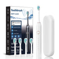 Sonic Electric Toothbrush - 4 Brush Heads & Storage Box - Rechargeable Adult Design | meowbutter