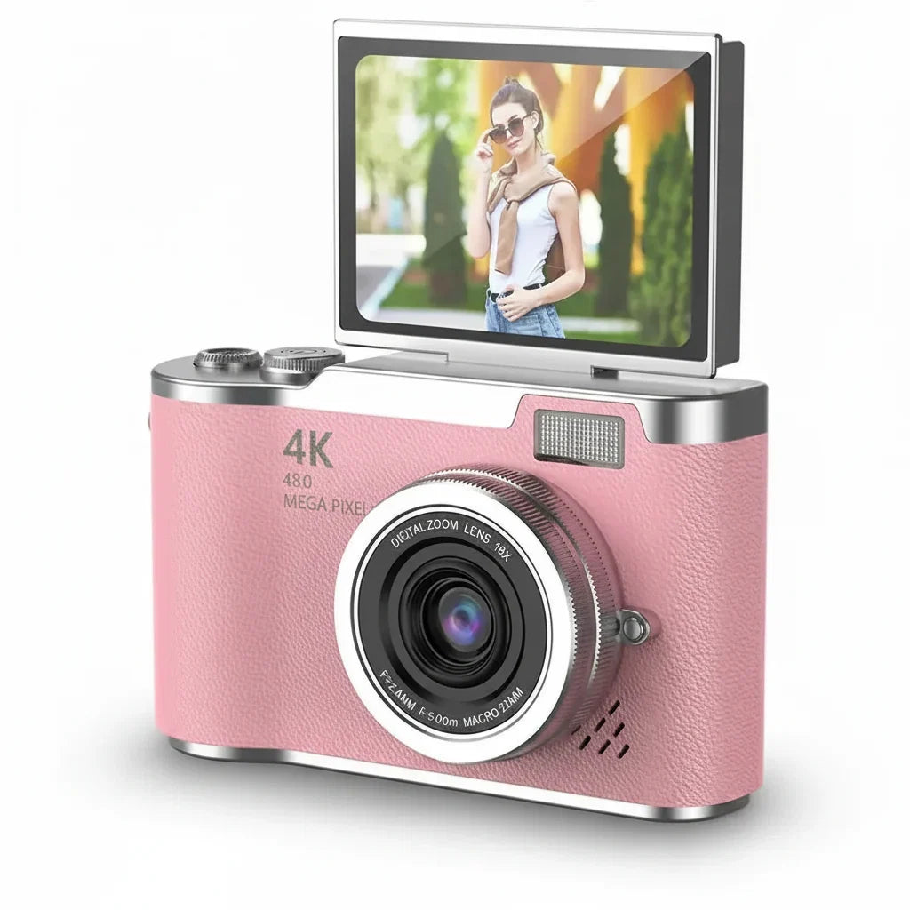 4K-digitalkamera — 48 MP, 8X zoom, vendbar skærm med 180 grader