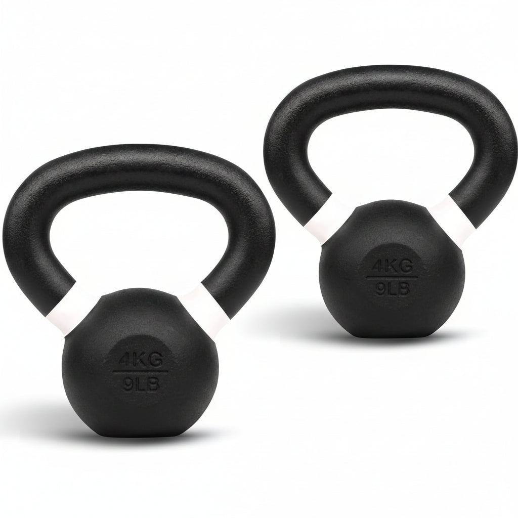 Kettlebell i støbejern — solid konstruktion i ét stykke, pulverlakeret overflade
