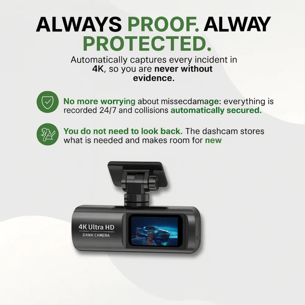 Dash Cam 4K Ultra HD WiFi Night Vision GPS Vehicle Recorder | Meowbutter