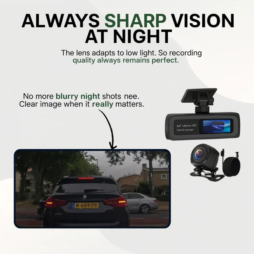 Dash Cam 4K Ultra HD WiFi Night Vision GPS Vehicle Recorder | Meowbutter
